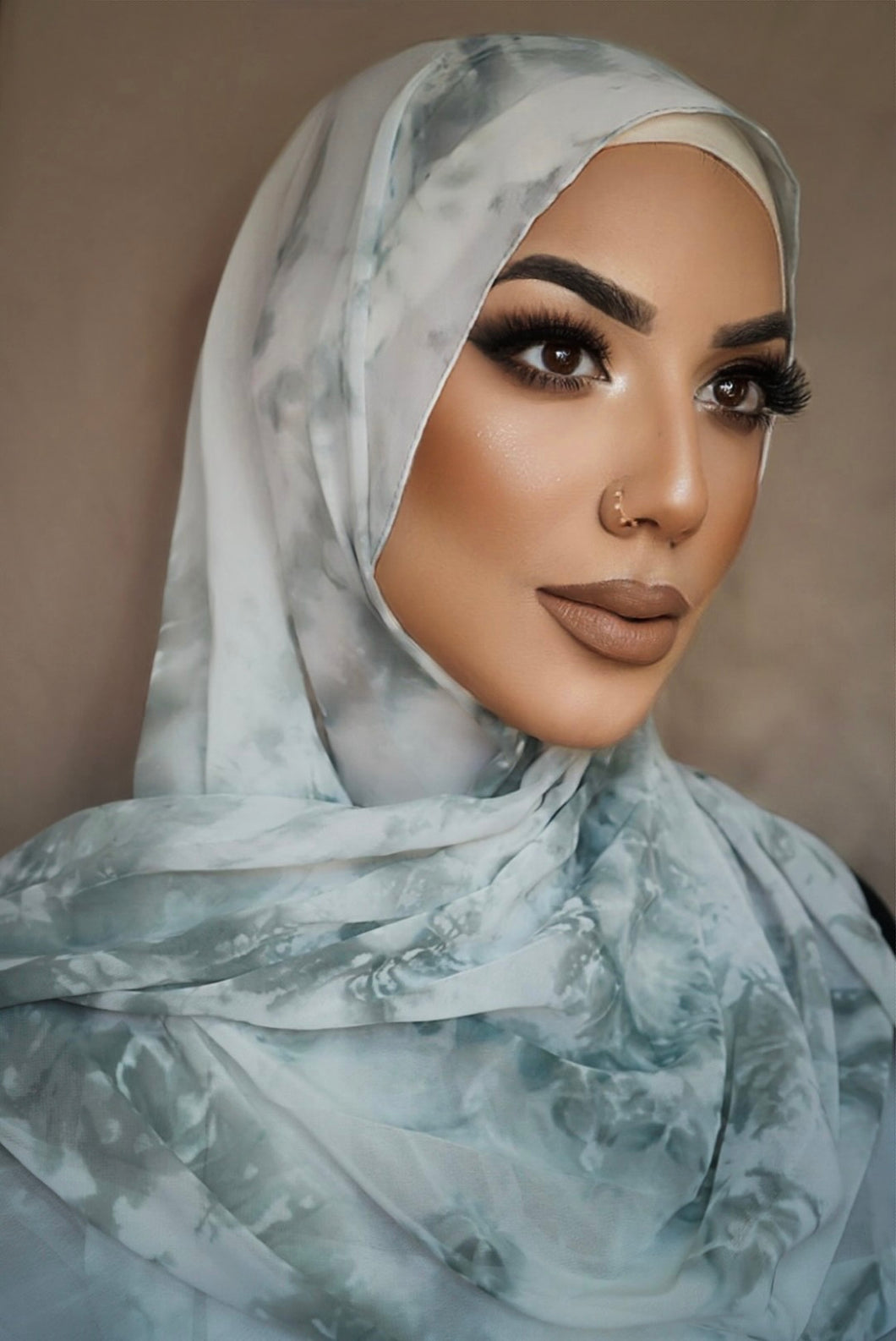 Chiffon Print Hijab - Morning Dew